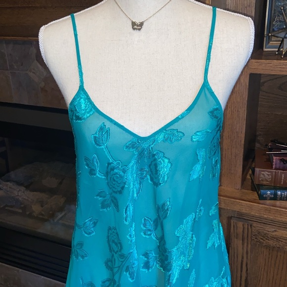 Vintage Sexy Summer Lingerie Negligee Nightie Nightgown Sheer Floral Slip Dress - Picture 2 of 10